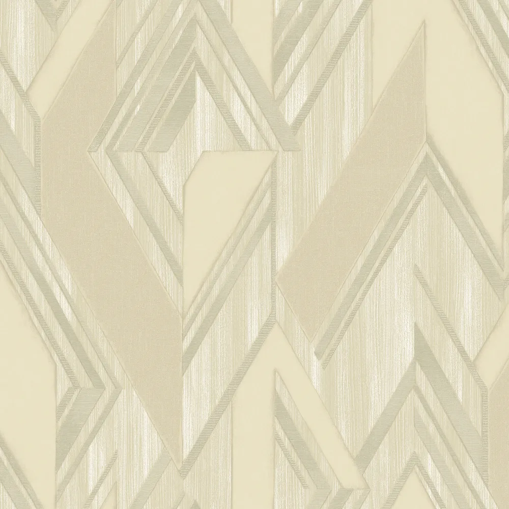 Cream Embossed Wallpaper – Dimensional Zigzag (1205-1)